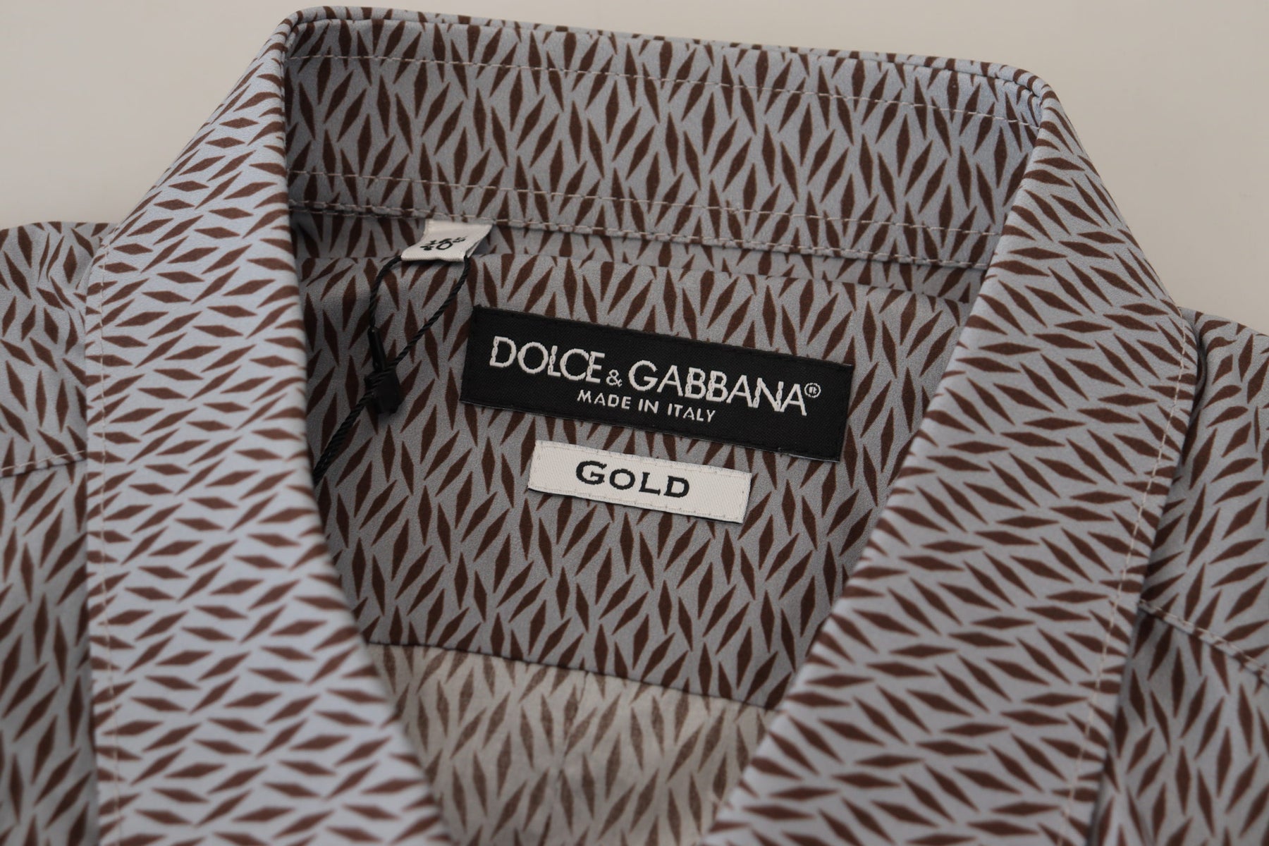 Dolce & Gabbana Gray Brown GOLD Slim Fit Dress Formal Shirt | Regal Royce