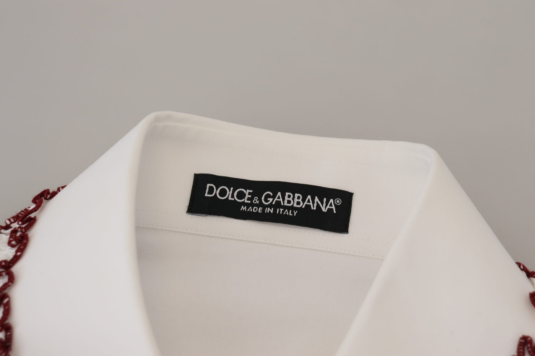 Dolce & Gabbana White Lace Long Sleeves Ruffle Collar Top | Regal Royce