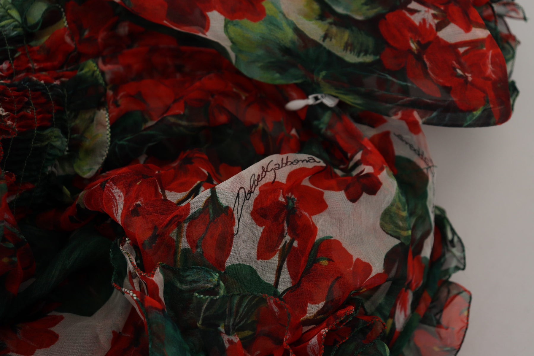 Dolce & Gabbana Multicolor Geranium A-line Knee Length Dress | Regal Royce