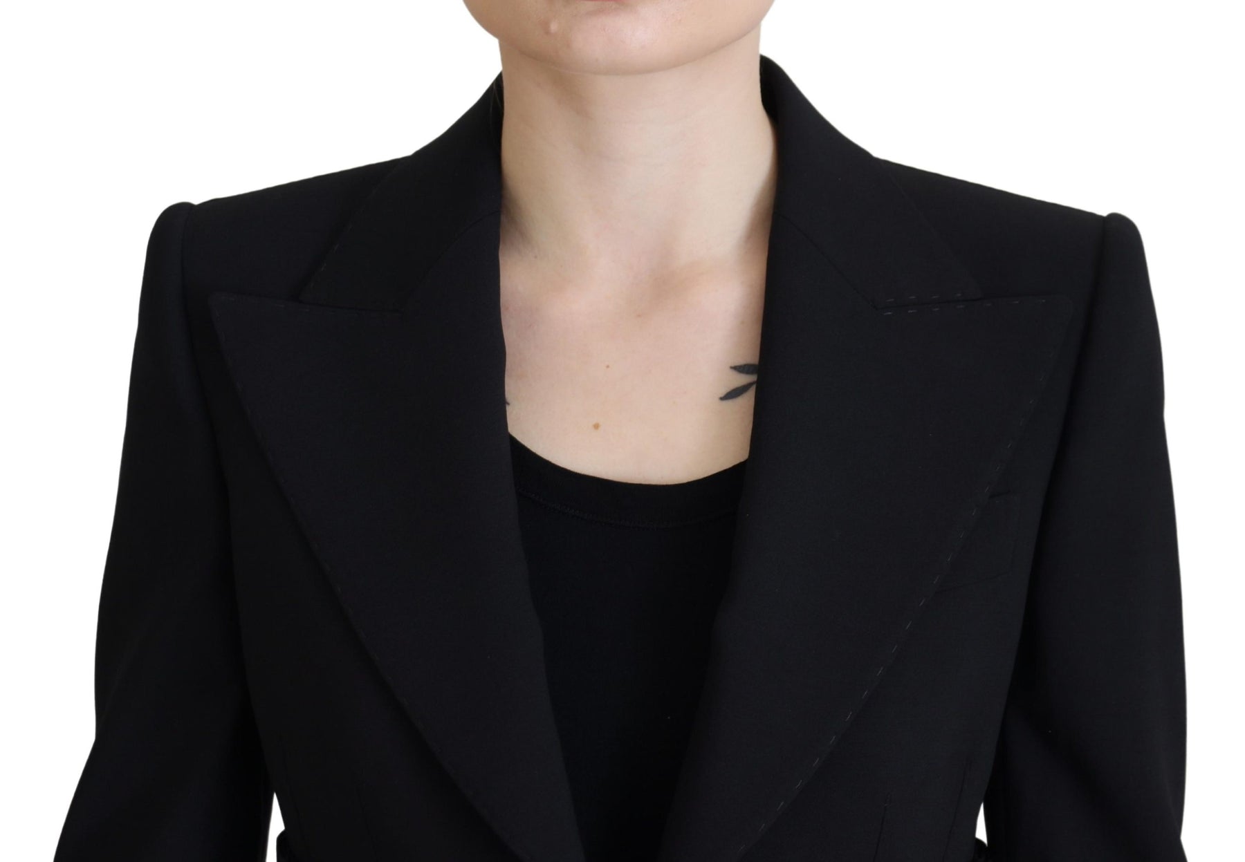 Dolce & Gabbana Black Single Breasted Fit Blazer Wool Jacket | Regal Royce
