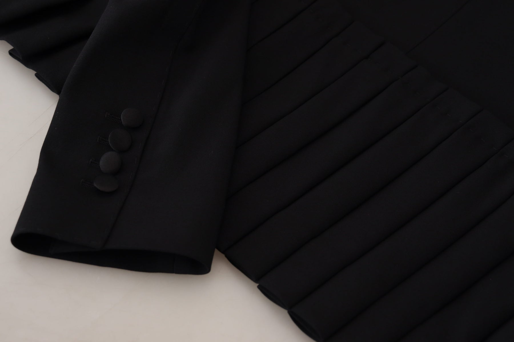 Dolce & Gabbana Black Single Breasted Fit Blazer Wool Jacket | Regal Royce
