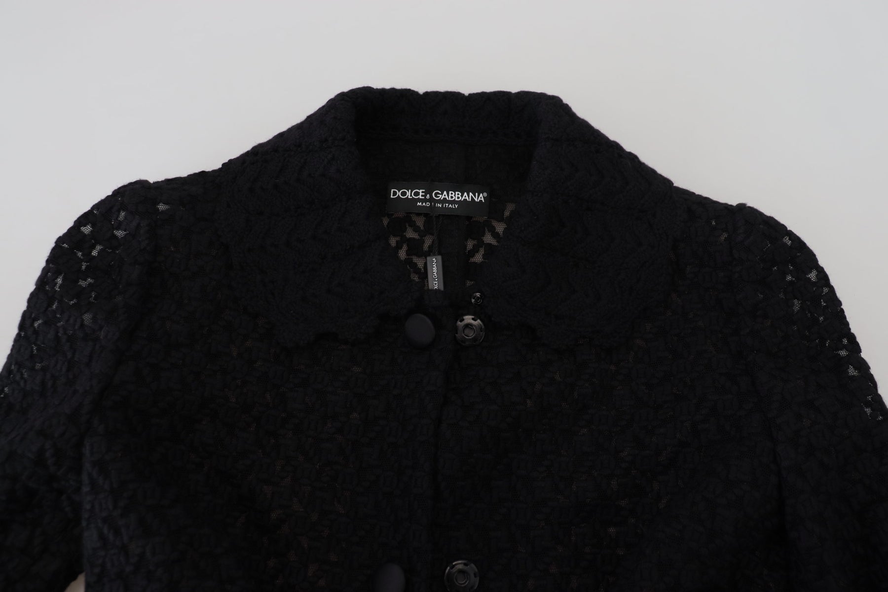 Dolce & Gabbana Black Button Down Long Blazer Cotton Jacket | Regal Royce