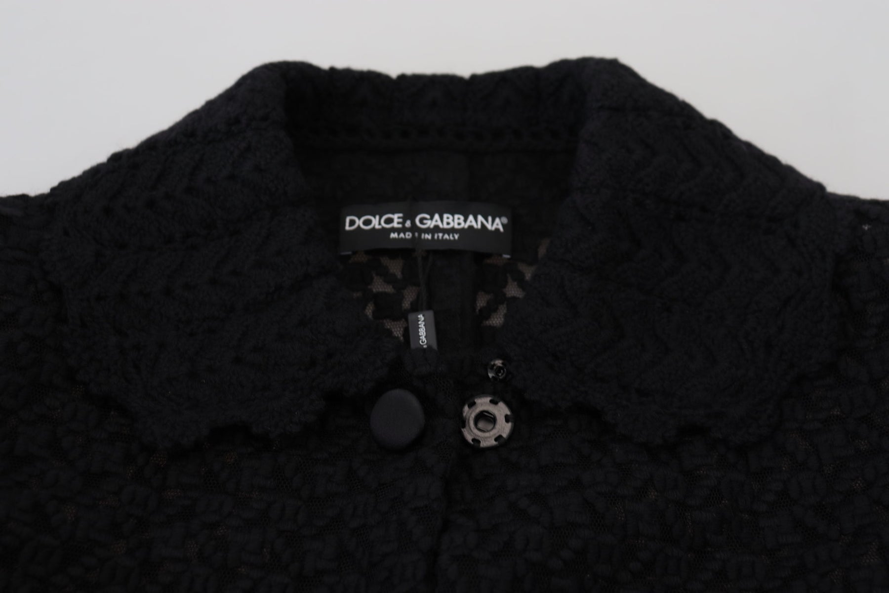 Dolce & Gabbana Black Button Down Long Blazer Cotton Jacket | Regal Royce