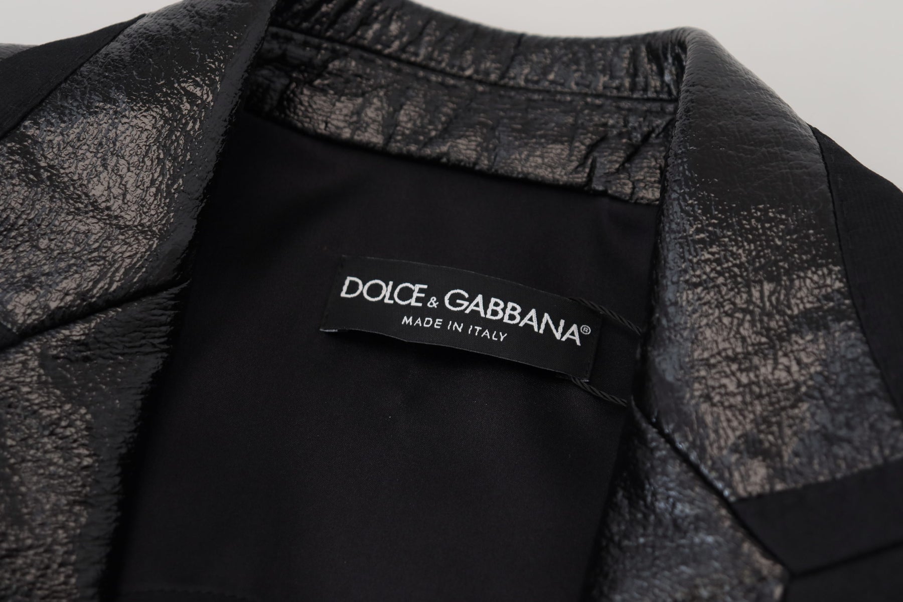 Dolce & Gabbana Black Long Sleeves Crop Blazer Cotton Jacket | Regal Royce