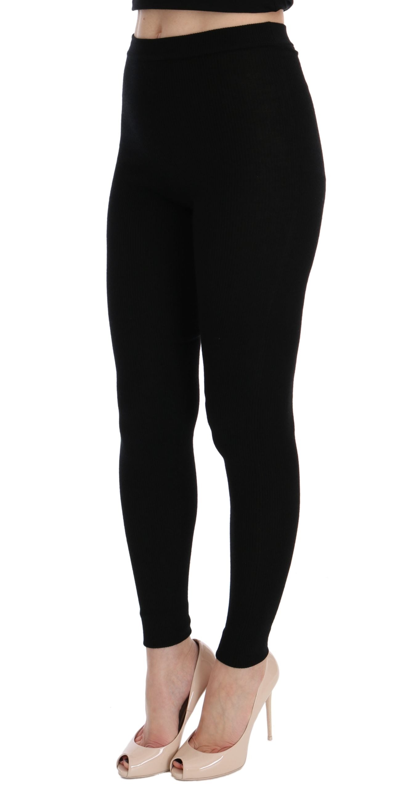 Dolce & Gabbana Black Slim Fit Women Cashmere Pants | Regal Royce