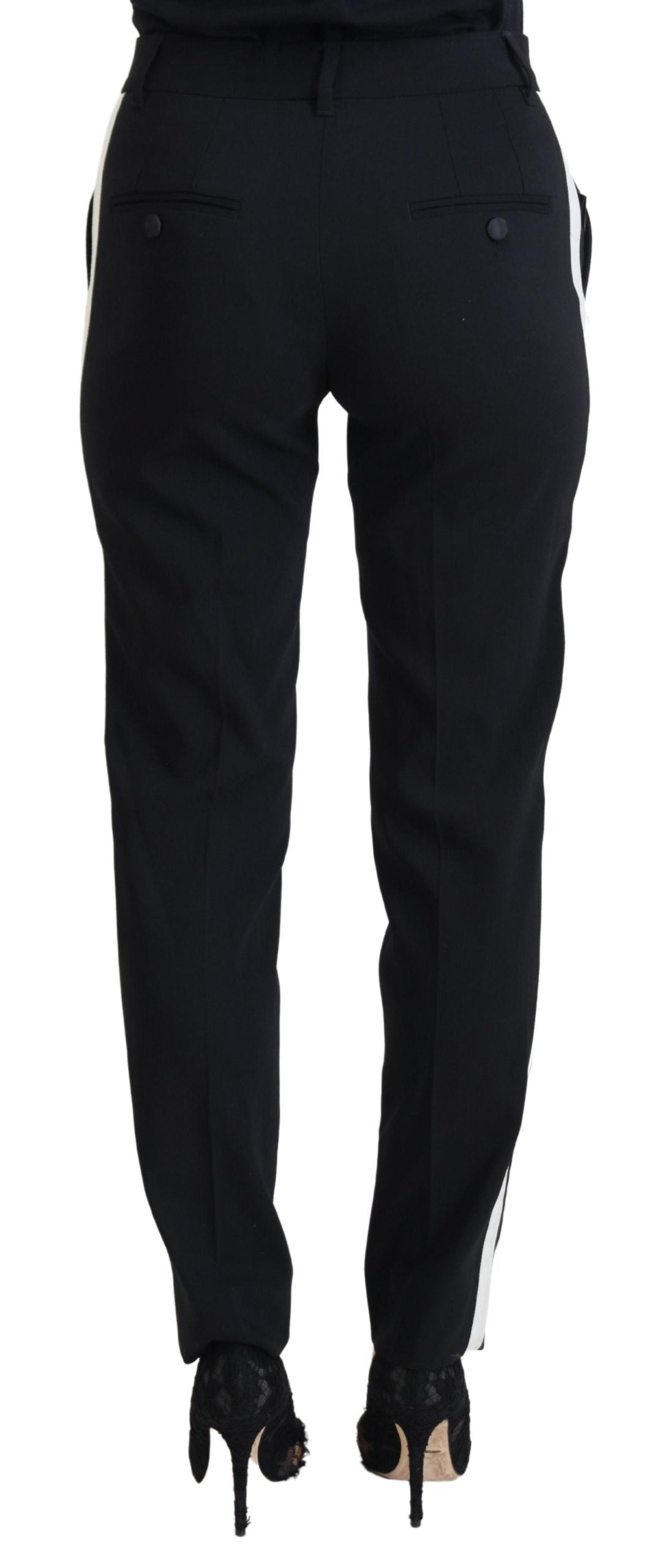 Dolce & Gabbana Black High Waist Women Pants | Regal Royce