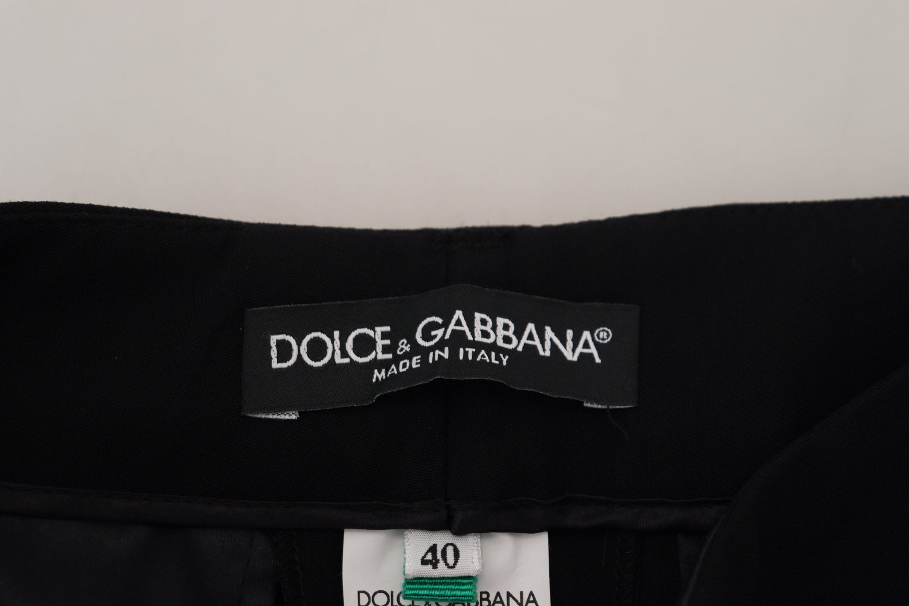 Dolce & Gabbana Black Tapered Women Wool Pants | Regal Royce