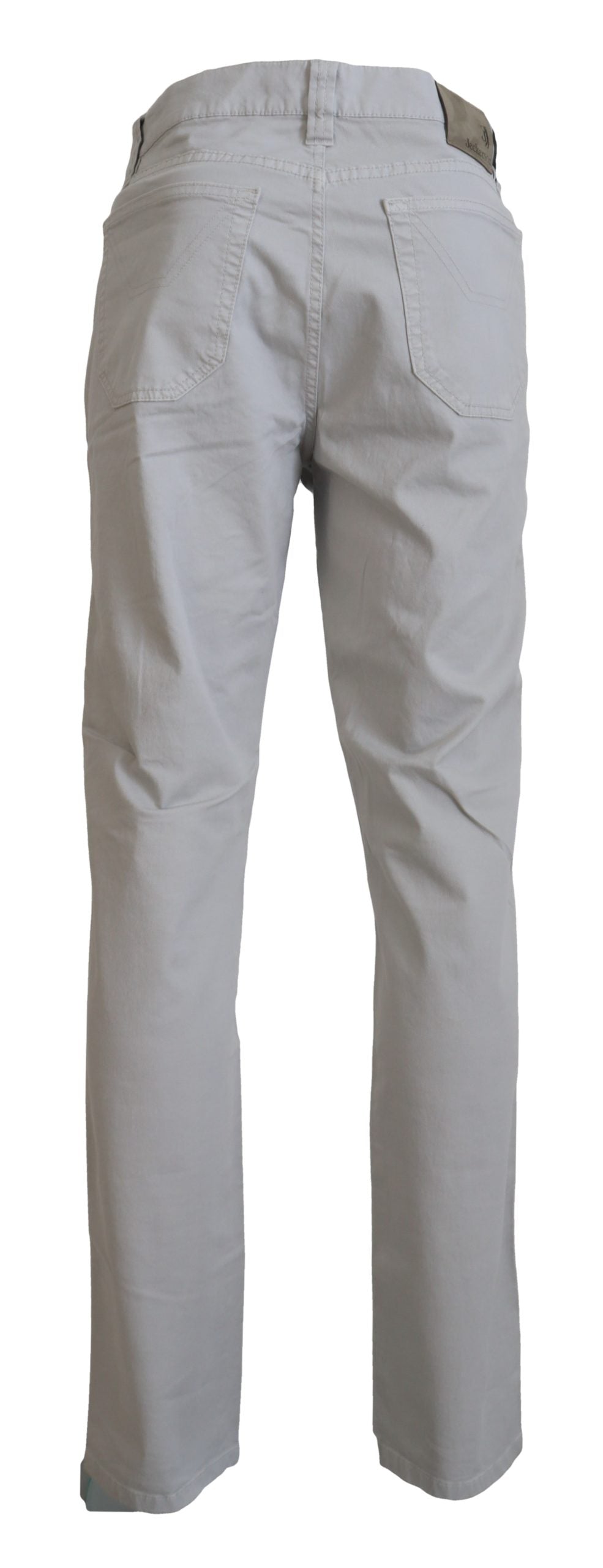 Jeckerson Gray Cotton Tapered Men Casual Pants | Regal Royce