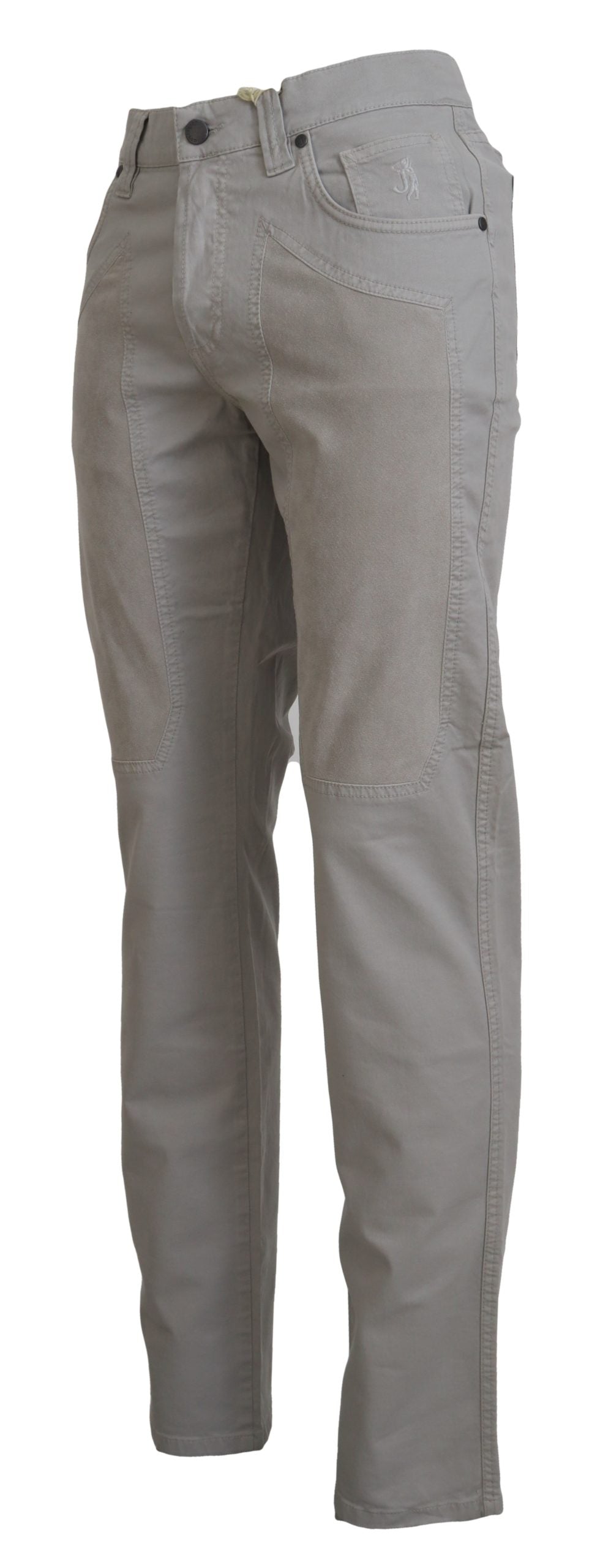 Jeckerson Gray Cotton Tapered Men Casual Pants | Regal Royce