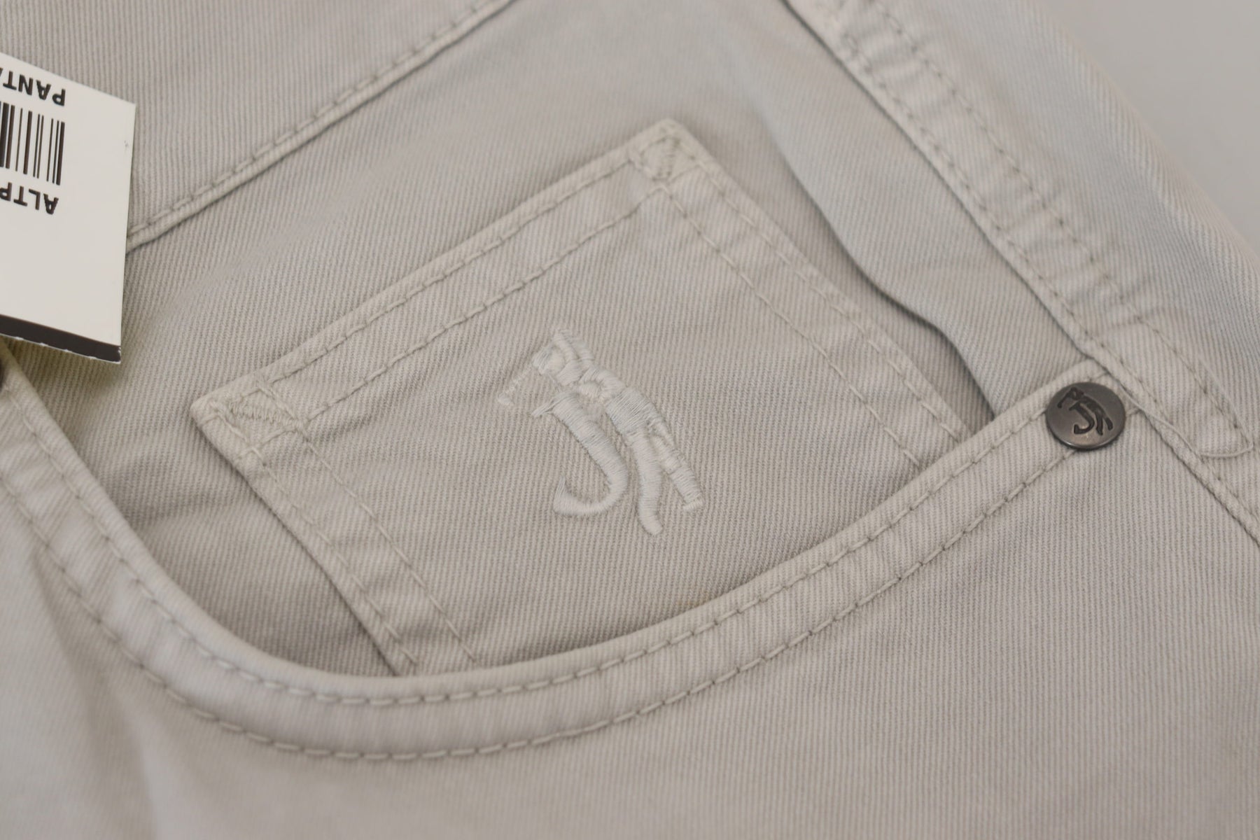 Jeckerson Gray Cotton Tapered Men Casual Pants | Regal Royce