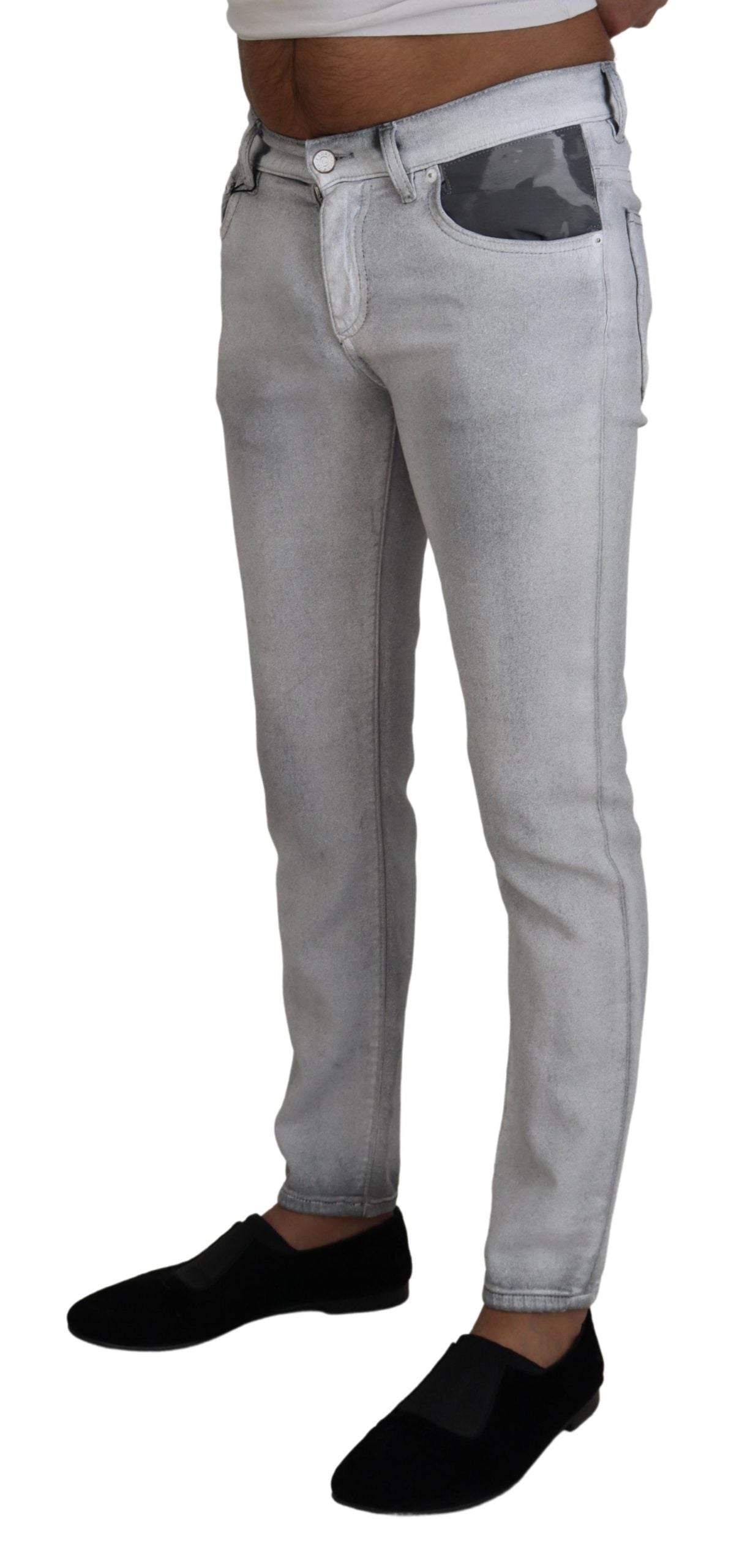 Dolce & Gabbana Gray Washed Skinny Men Denim Jeans | Regal Royce