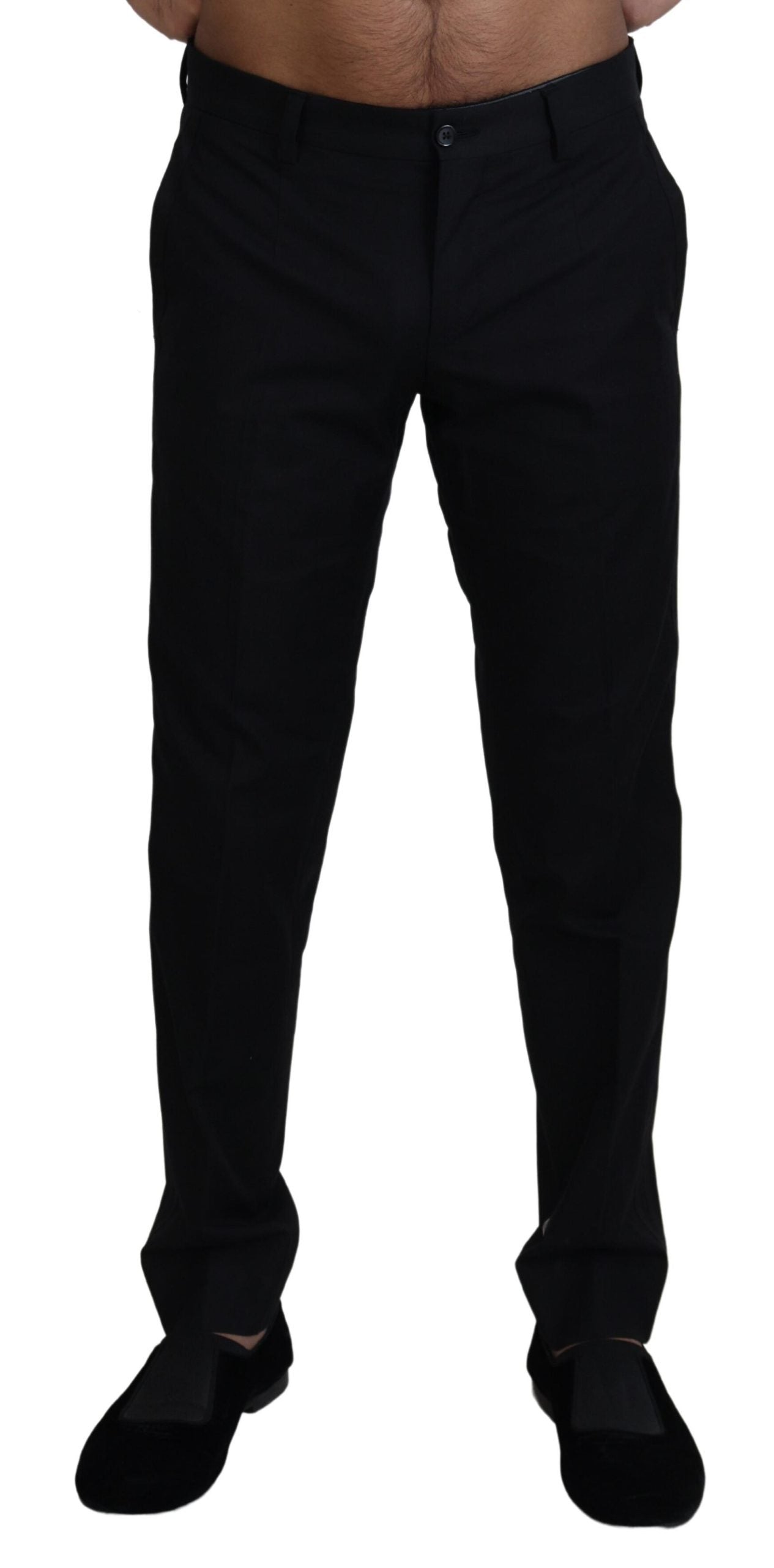 Dolce & Gabbana Black Chino Formal Cotton Pants | Regal Royce