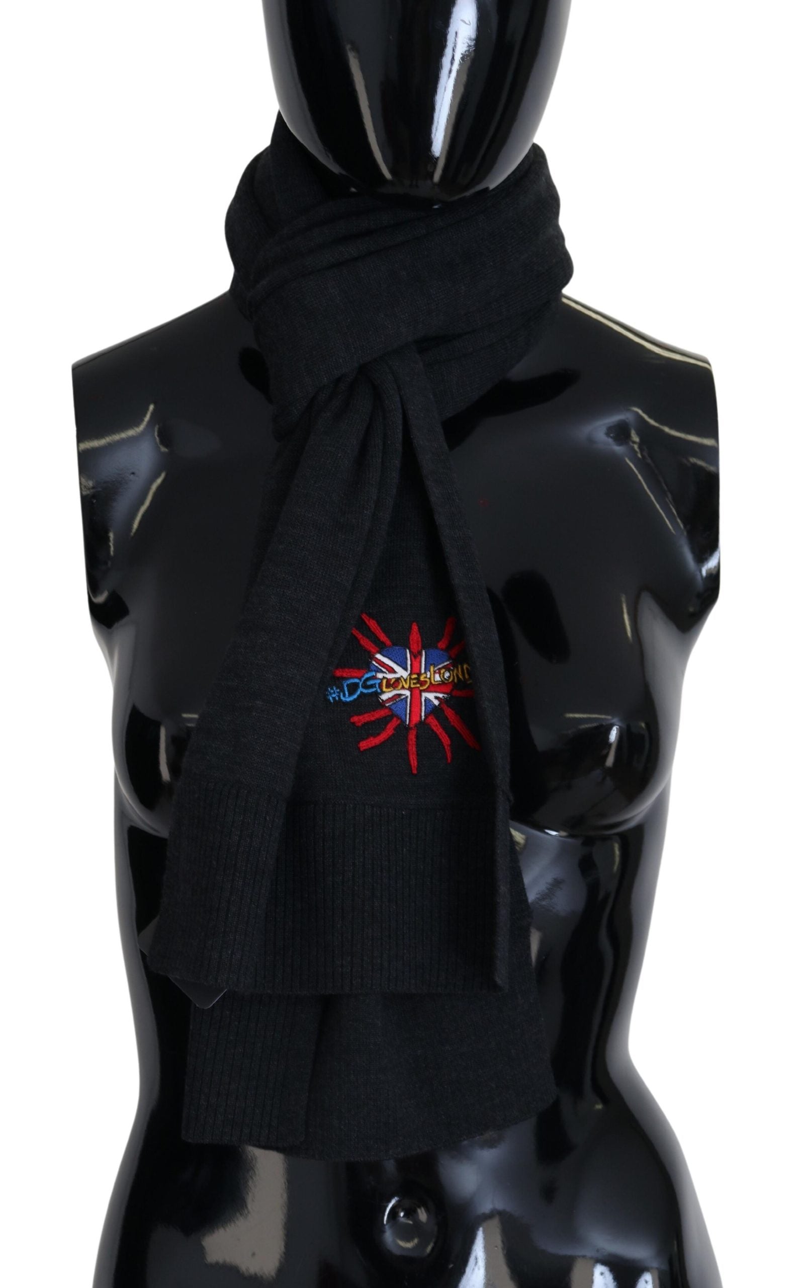 Dolce & Gabbana Black Sacred Heart #DGLovesLondon Wrap Scarf | Regal Royce