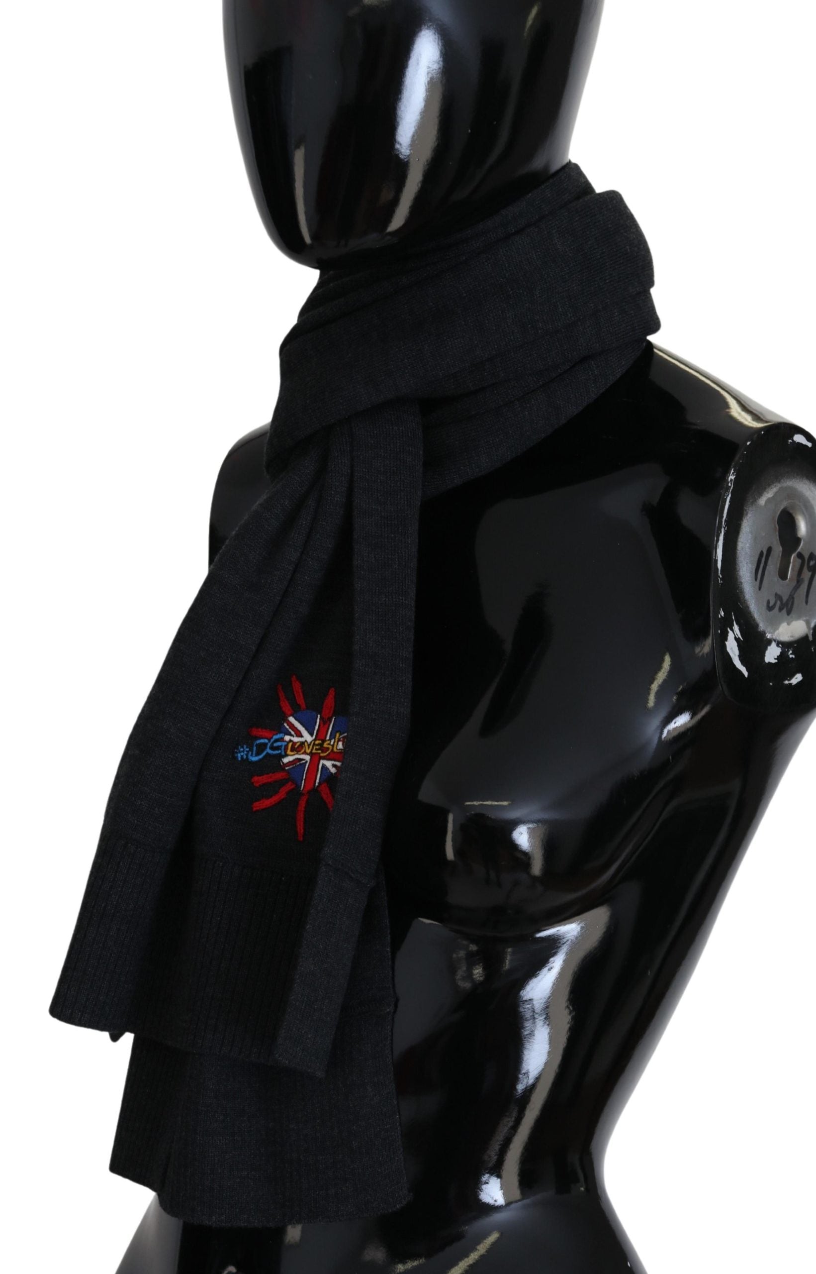 Dolce & Gabbana Black Sacred Heart #DGLovesLondon Wrap Scarf | Regal Royce