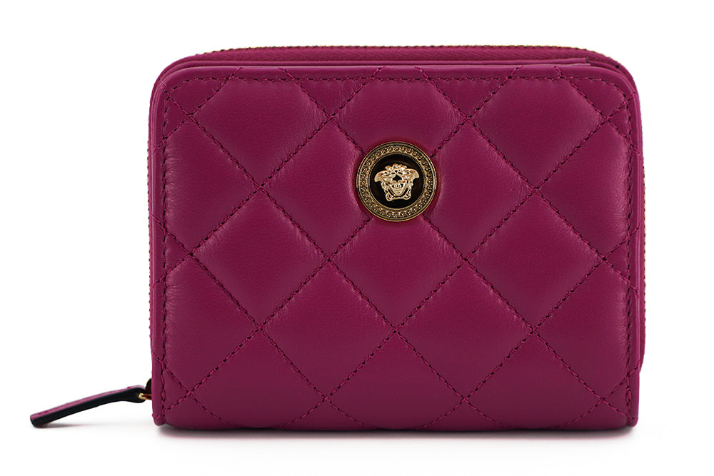 Versace Purple Nappa Leather Bifold Zip Around Wallet | Regal Royce