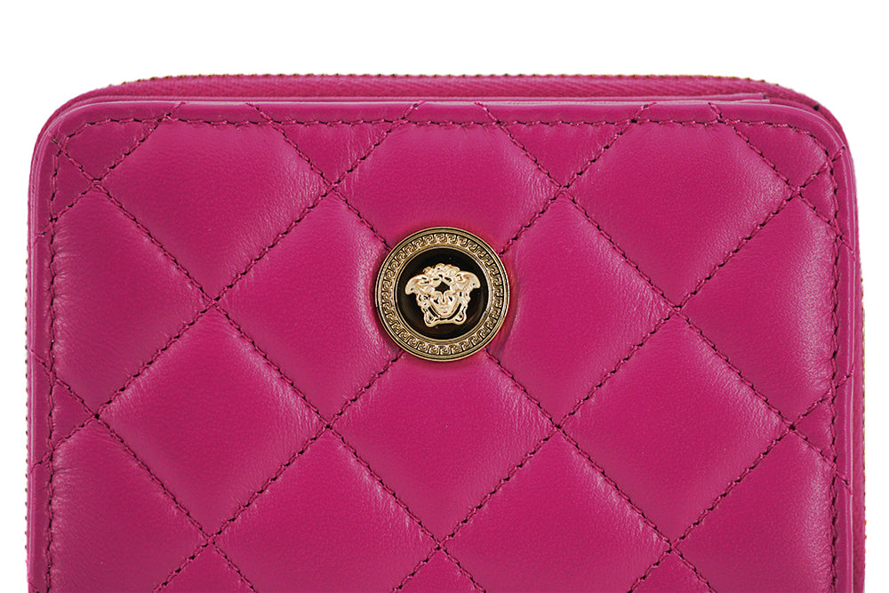 Versace Purple Nappa Leather Bifold Zip Around Wallet | Regal Royce