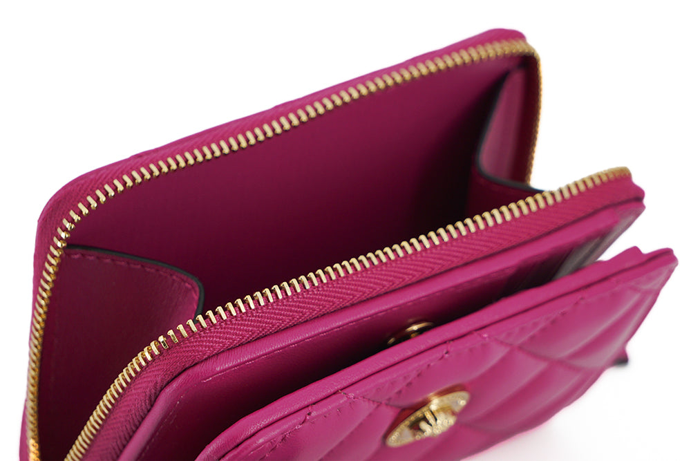 Versace Purple Nappa Leather Bifold Zip Around Wallet | Regal Royce