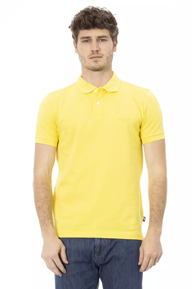 Baldinini Trend Yellow Cotton Men Polo | Regal Royce