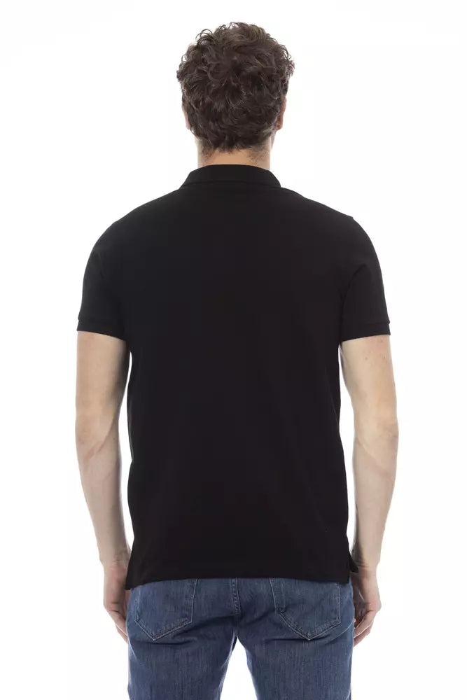 Baldinini Trend Black Cotton Men Polo Shirt | Regal Royce