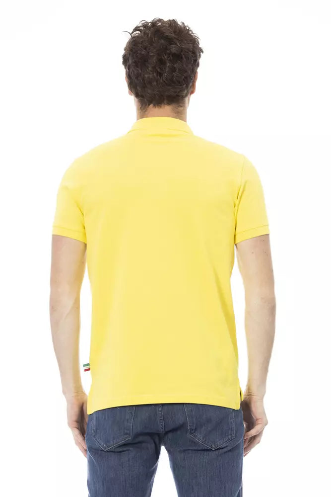 Baldinini Trend Yellow Cotton Men Polo | Regal Royce