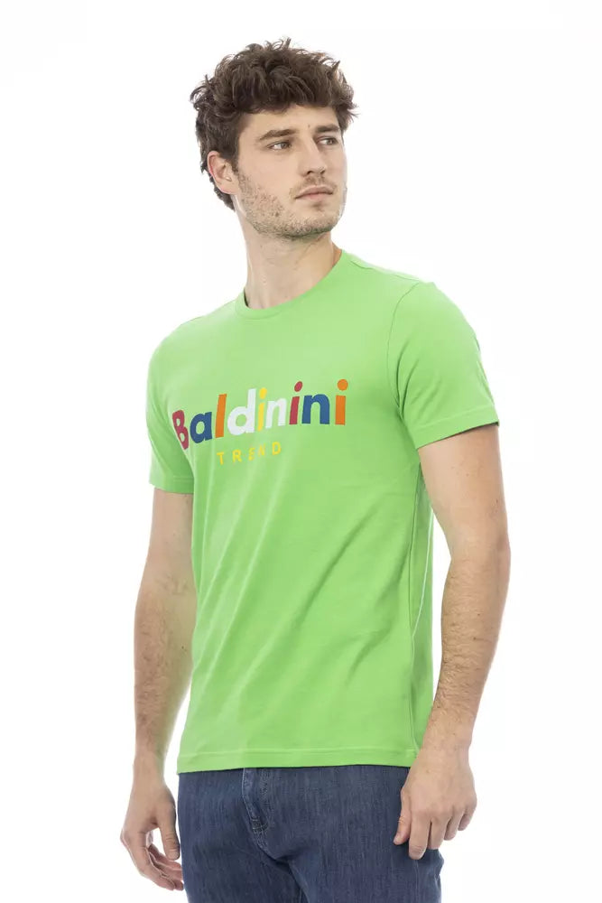 Baldinini Trend Green Cotton Men T-Shirt | Regal Royce