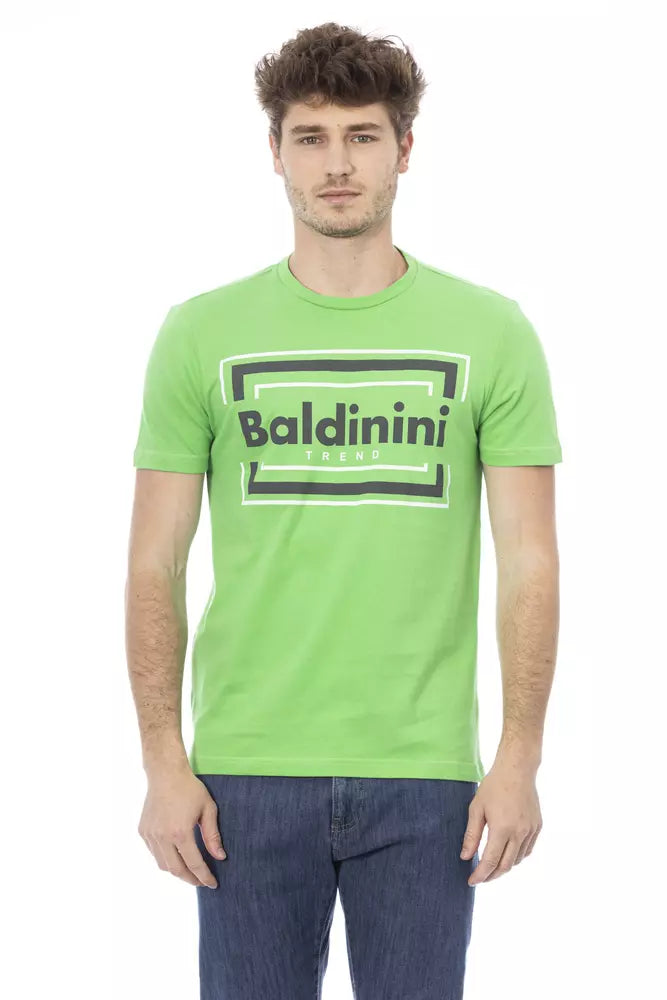 Baldinini Trend Green Cotton Men T-Shirt | Regal Royce