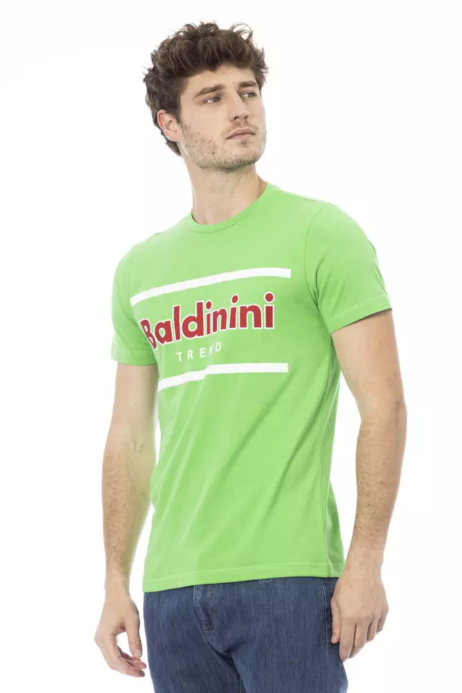 Baldinini Trend Green Cotton Men T-Shirt | Regal Royce