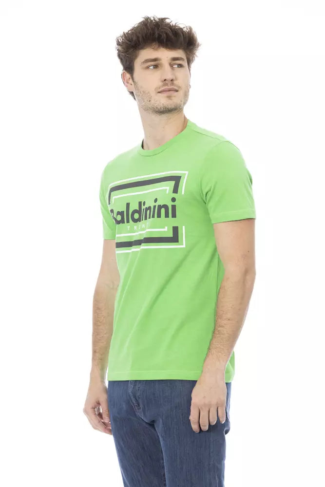 Baldinini Trend Green Cotton Men T-Shirt | Regal Royce