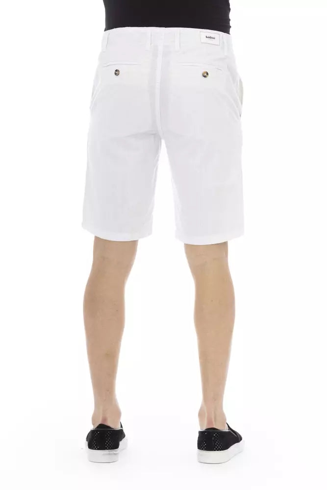 Baldinini Trend White Cotton Men Bermuda Short | Regal Royce