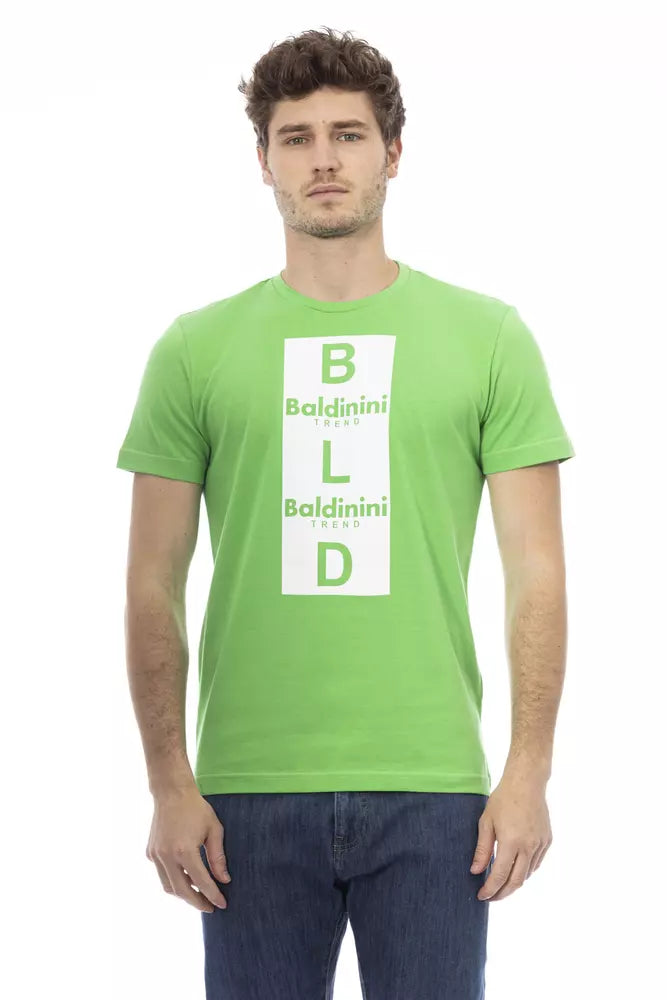 Baldinini Trend Green Cotton Men T-Shirt | Regal Royce