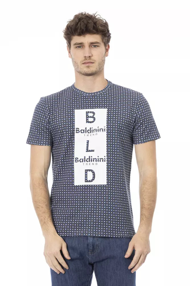 Baldinini Trend Gray Cotton T-Shirt | Regal Royce