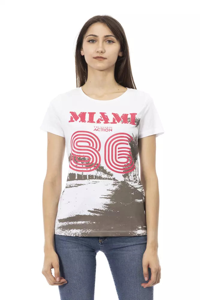 Trussardi Action White Cotton Women T-Shirt | Regal Royce