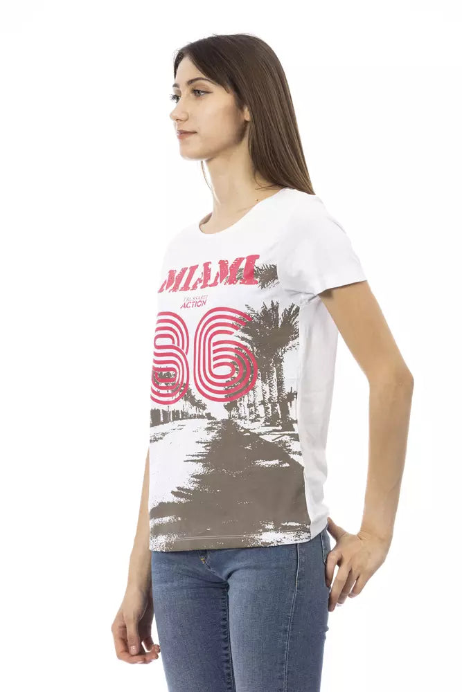 Trussardi Action White Cotton Women T-Shirt | Regal Royce