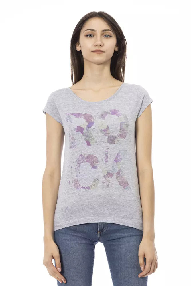 Trussardi Action Gray Cotton Women T-Shirt | Regal Royce