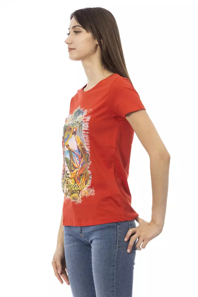 Trussardi Action Red Cotton Women T-Shirt | Regal Royce