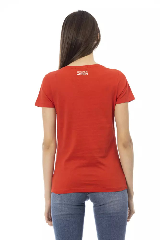 Trussardi Action Red Cotton Women T-Shirt | Regal Royce