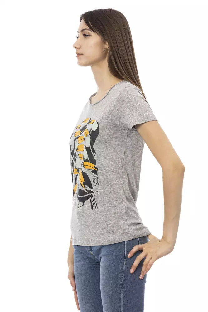 Trussardi Action Gray Cotton Women T-Shirt | Regal Royce