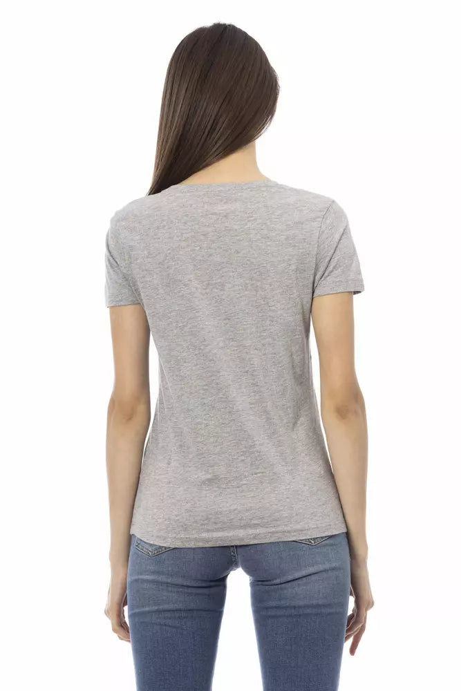 Trussardi Action Gray Cotton Women T-Shirt | Regal Royce