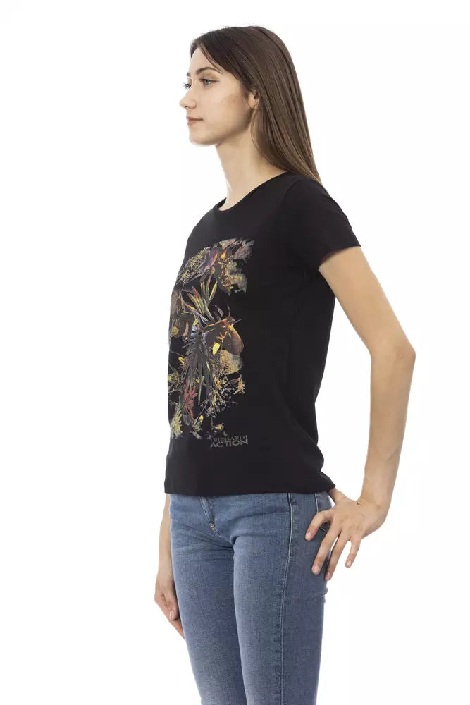 Trussardi Action Black Cotton Women T-Shirt | Regal Royce