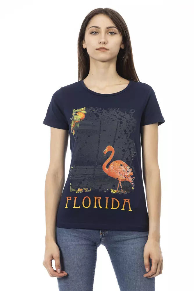 Trussardi Action Blue Cotton Women T-Shirt | Regal Royce