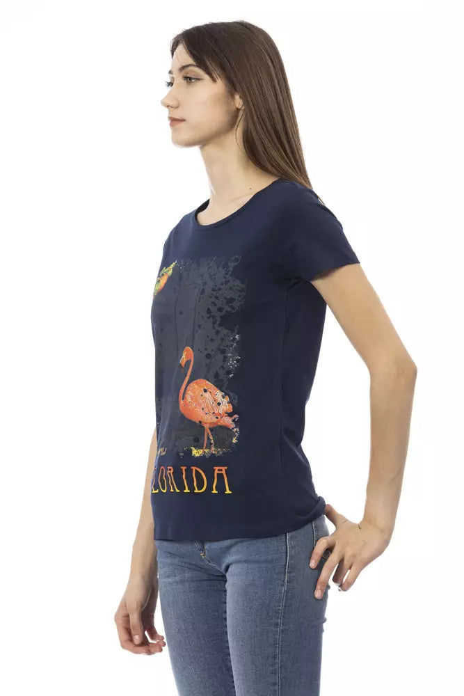 Trussardi Action Blue Cotton Women T-Shirt | Regal Royce