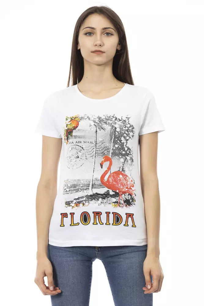 Trussardi Action White Cotton Women T-Shirt | Regal Royce