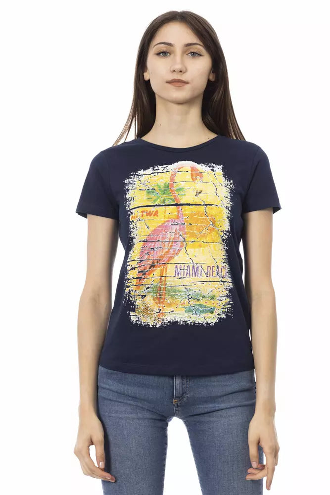 Trussardi Action Blue Cotton Tops & T-Shirt | Regal Royce