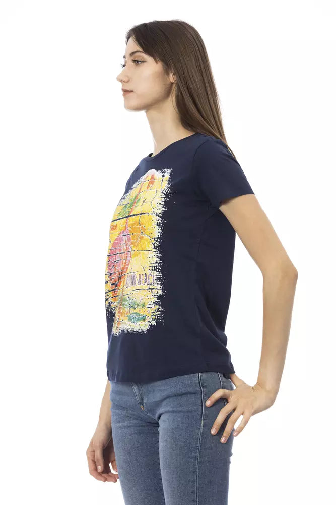 Trussardi Action Blue Cotton Tops & T-Shirt | Regal Royce