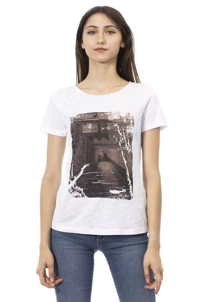 Trussardi Action White Cotton Tops & T-Shirt | Regal Royce