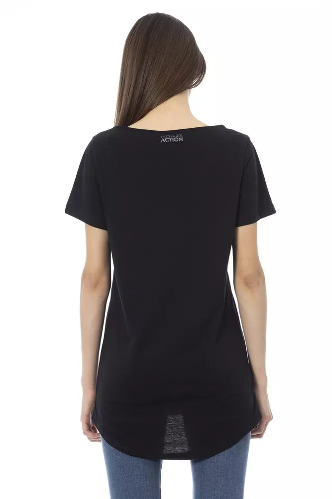 Trussardi Action Black Cotton Women T-Shirt | Regal Royce