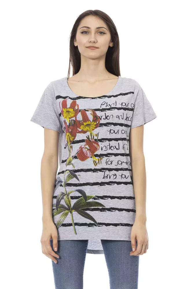 Trussardi Action Gray Cotton Women T-Shirt | Regal Royce