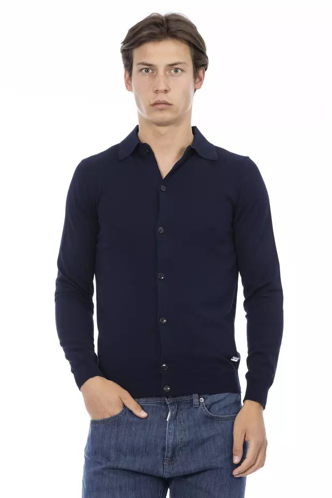 Baldinini Trend Blue Cotton Men Shirt | Regal Royce