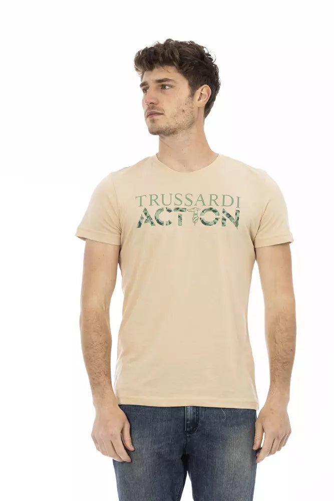 Trussardi Action Beige Cotton Men's T-Shirt | Regal Royce