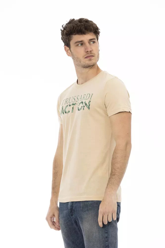 Trussardi Action Beige Cotton Men's T-Shirt | Regal Royce
